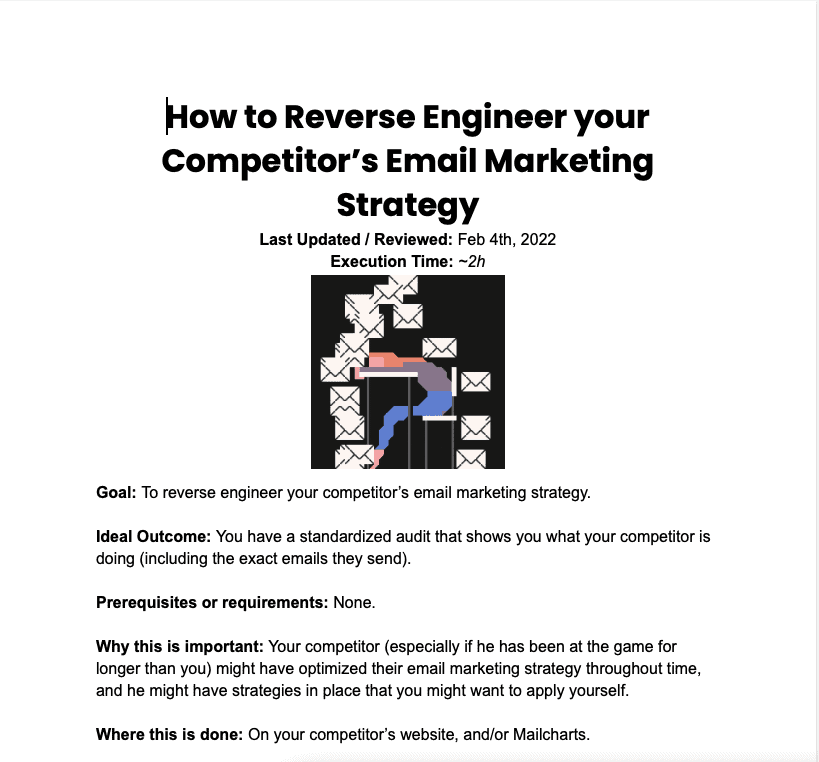 SOP 086: How to Reverse Engineer Competitor's Email Marketing Strategy
