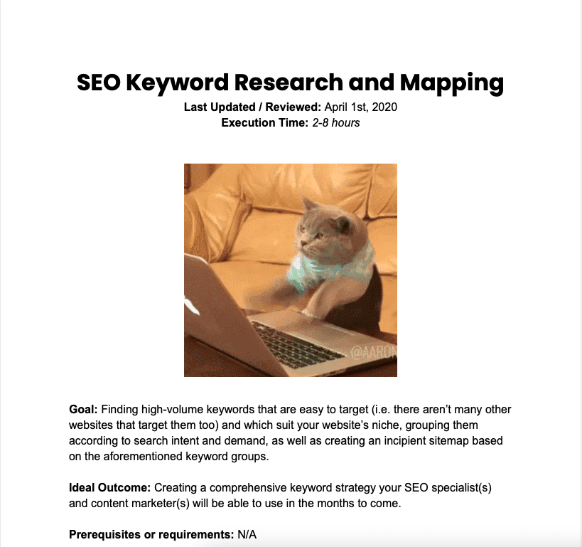 SOP 011: SEO Keyword Research and Mapping