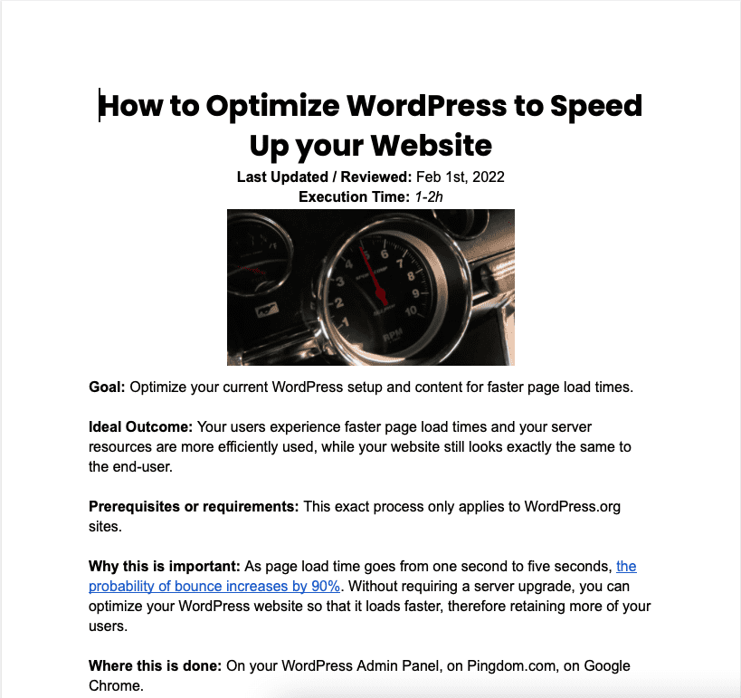 SOP 058: How to Optimize WordPress to Speed Up your Website