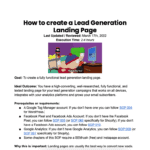 SOP 047: How to Create a Lead Generation Landing Page