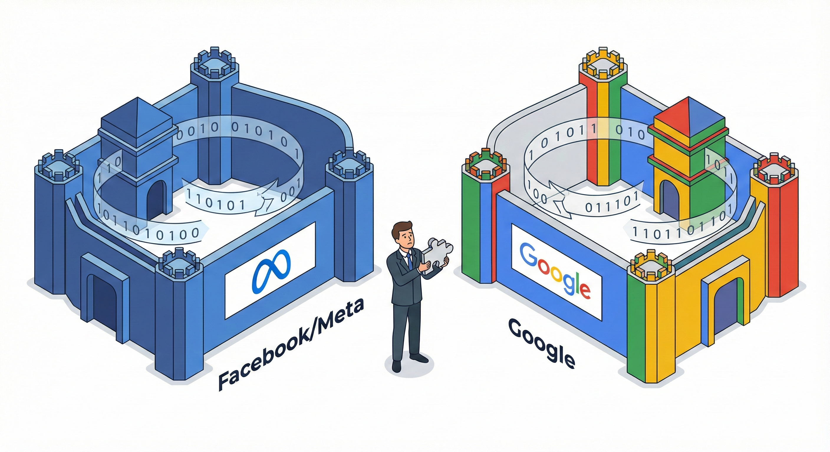 How Google and Meta trap data and don't share it with each other.